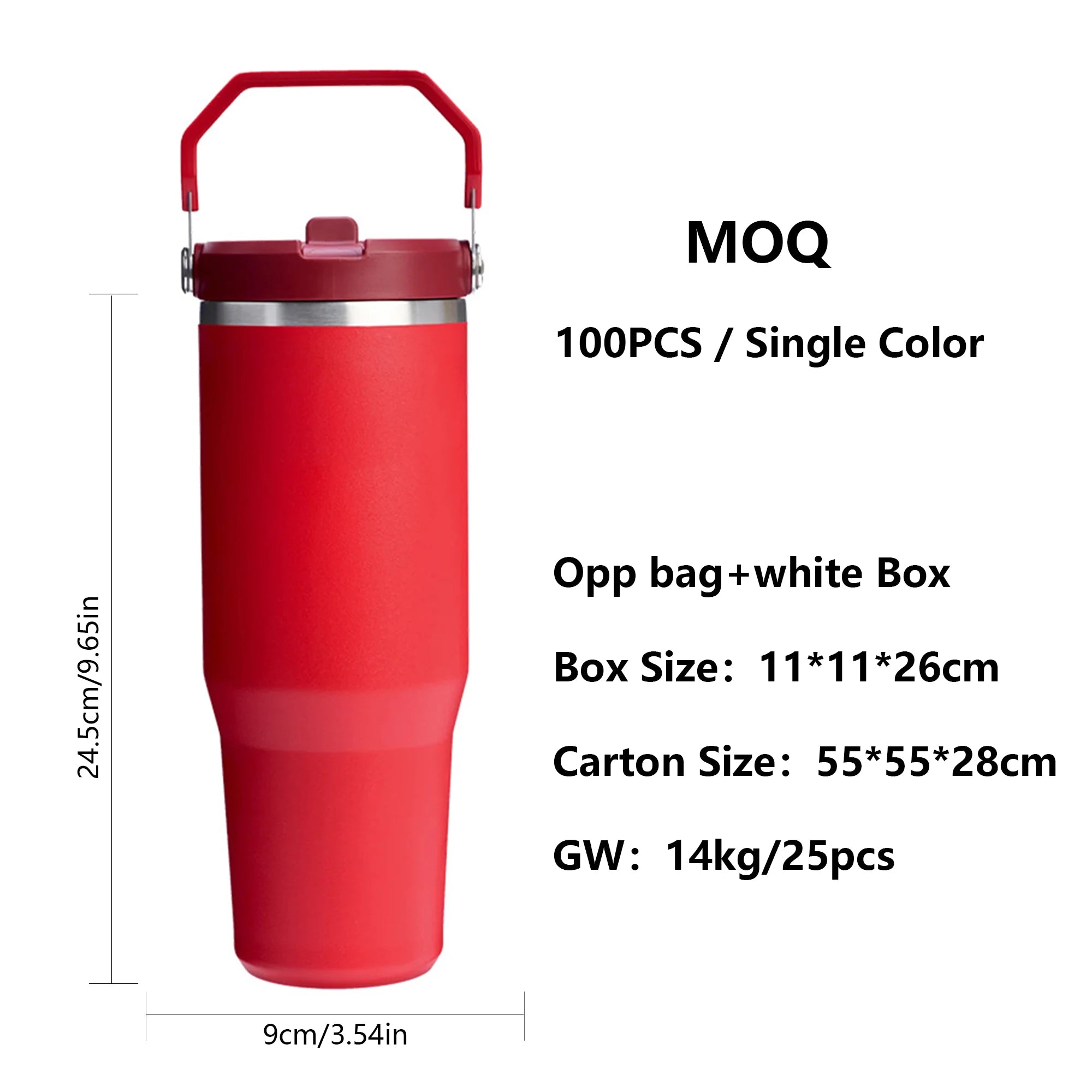 Top Ranking Eco-Friendly 20oz & 30oz Stainless Steel Tumbler Double-Wall Flip Straw Insulated Travel Mug Tumbler with Handle
