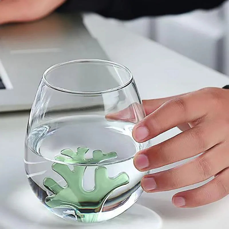 500ml Transparent Classic Coral Reef Design Borosilicate Wine Glass Tumbler Eco-Friendly Customized Packaging MM Brand Home