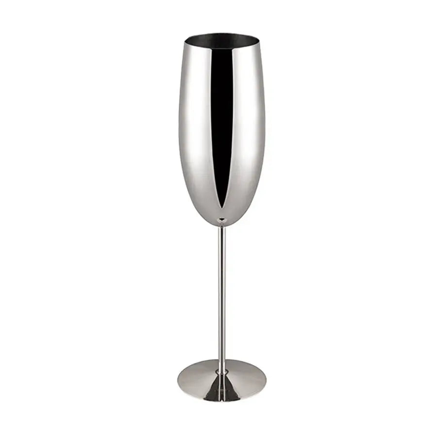 Stainless Steel Custom Color Logo Gold  Wine Long Stem Goblet Champagne Glass Cup