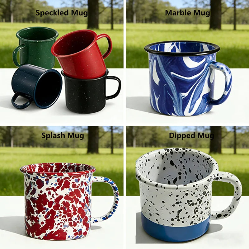 Manufacturer Cheap Price Custom Logo Enamel Tableware Metal Steel  Coffee Enamel Mugs Cup for Camping