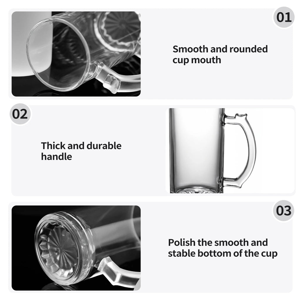 Spain In Stock 16oz Glass Beer Mugs Ready For Custom Heat Transfer Printed Logo And Pattern Design With High Quality Material