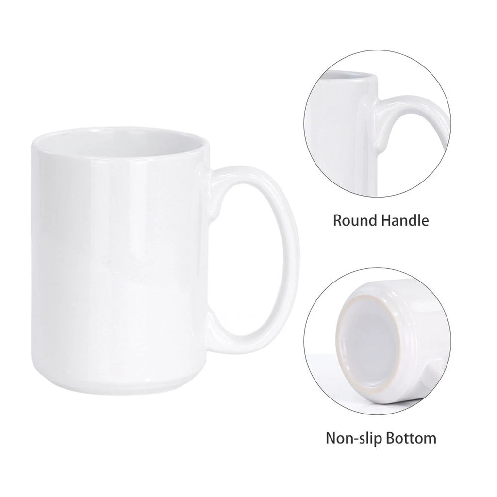Spain In Stock Wholesale 3A 11oz White Mugs Durable White Porcelain Tea Coffee Cup With Handle For Gift Supplier Direct Sale