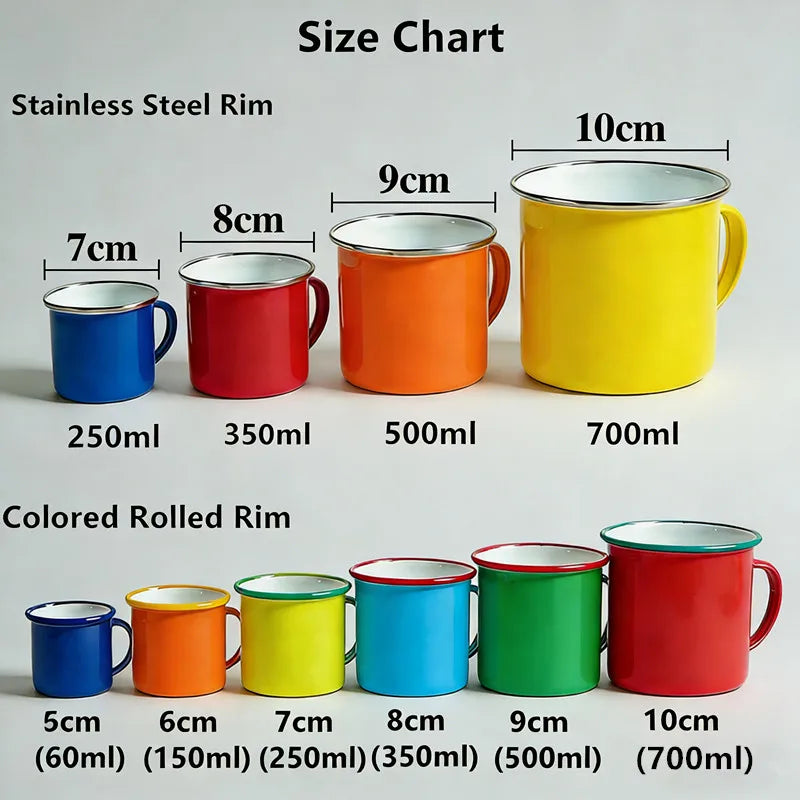 Manufacturer Cheap Price Custom Logo Enamel Tableware Metal Steel  Coffee Enamel Mugs Cup for Camping