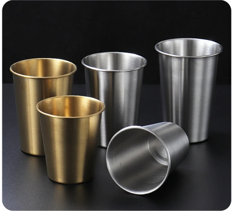 Custom Logo Single Wall 304 Stainless Steel Beer Mug Stackable Metal Pint Cup Water Tumblers Business Gift Drinking Glasses