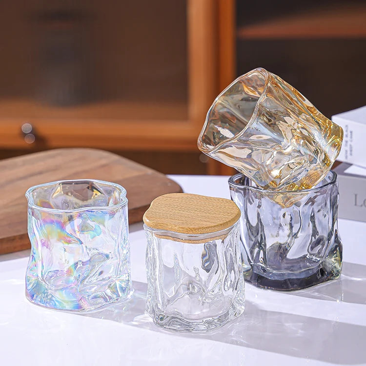 Wholesale Creative Irregularly Shaped 180ml Transparent Color Home Decoration Beer Glasses Glass Cup for Drinking