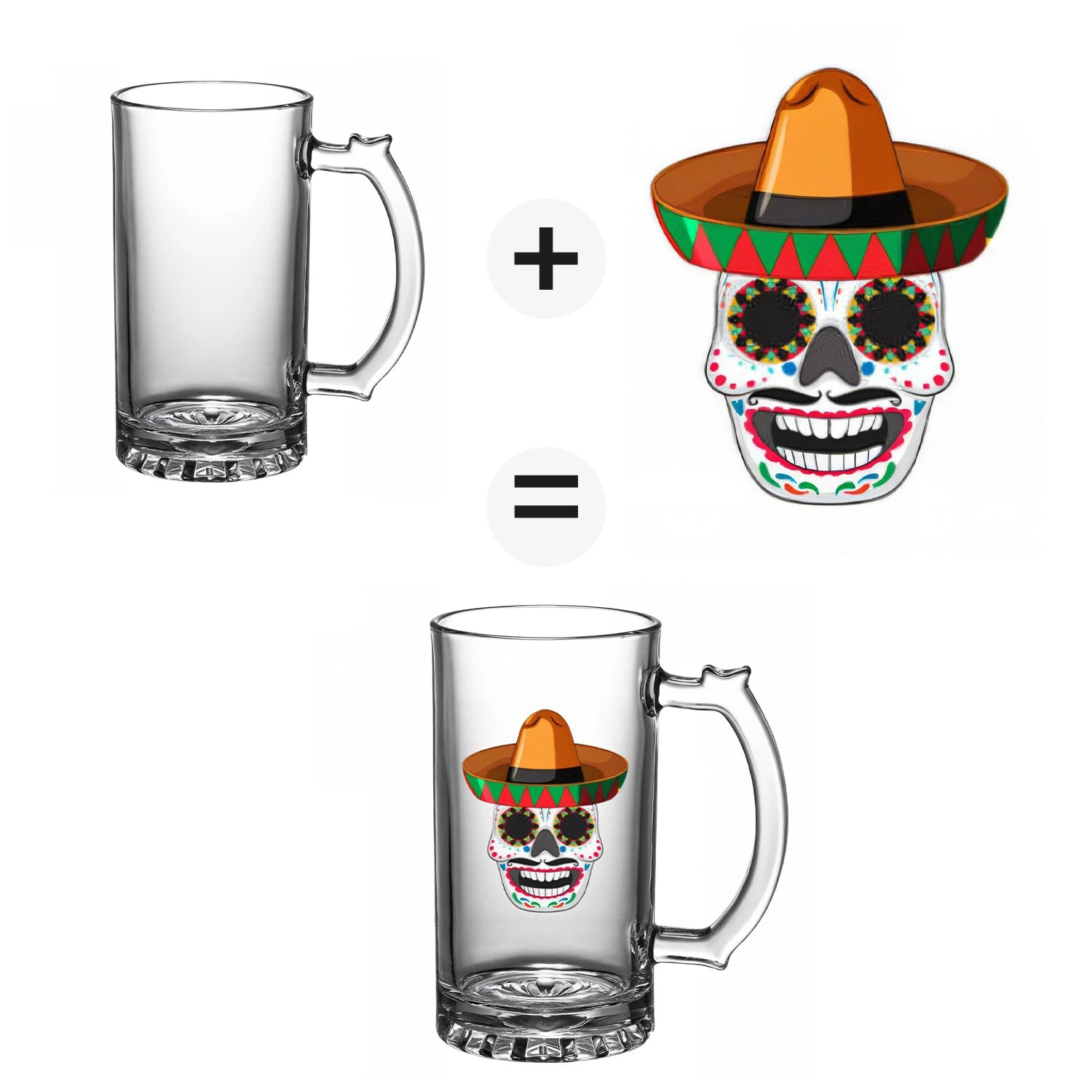 Spain In Stock 16oz Glass Beer Mugs Ready For Custom Heat Transfer Printed Logo And Pattern Design With High Quality Material