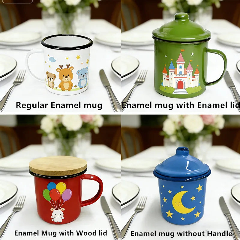 Manufacturer Cheap Price Custom Logo Enamel Tableware Metal Steel  Coffee Enamel Mugs Cup for Camping