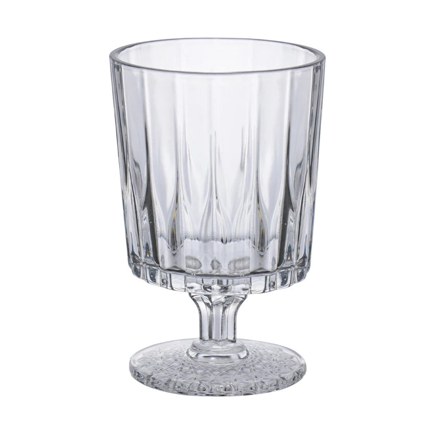 Glass Cup Wholesale Retro Sunflower Embossed High-foot Dessert Household Water Juice Cup Transparent Goblet Glass Wine Cup