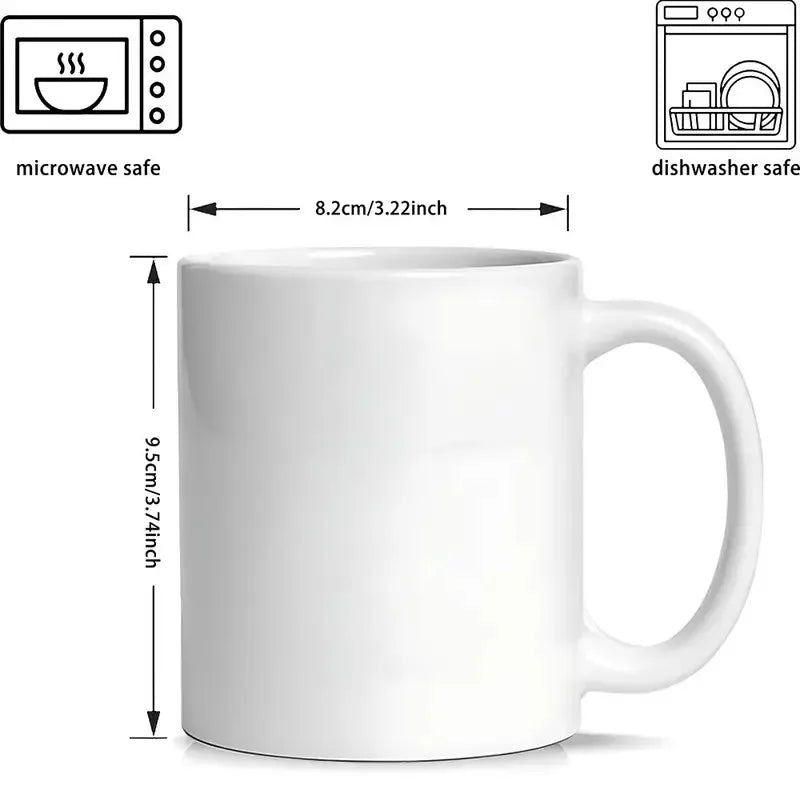 Spain In Stock Wholesale 3A 11oz White Mugs Durable White Porcelain Tea Coffee Cup With Handle For Gift Supplier Direct Sale