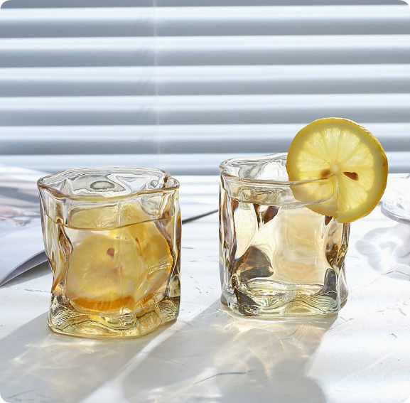 Creative Irregularly Shaped Transparent Colored Beer Glass — Artistic Drinkware for Home Decor & Gifting