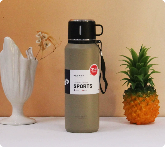 304 Stainless Steel Insulated Mug Gift Set | 3-Lid Configuration (Direct-Drink, Straw, Pouring) | Vacuum-Insulated Business Gift