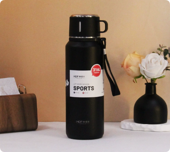 304 Stainless Steel Insulated Mug Gift Set | 3-Lid Configuration (Direct-Drink, Straw, Pouring) | Vacuum-Insulated Business Gift