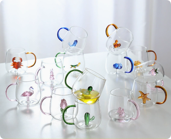 High-Borosilicate Heat-Resistant Glass Wine Cup | Classic Coral Reef Pattern Transparent Glassware | Eco-Friendly Packaging — Creative Home Red Wine Glass