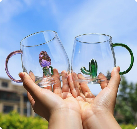 High-Borosilicate Heat-Resistant Glass Wine Cup | Classic Coral Reef Pattern Transparent Glassware | Eco-Friendly Packaging — Creative Home Red Wine Glass