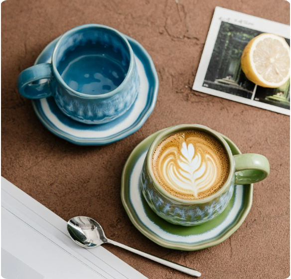 Handcrafted Vintage Ceramic Mug with Spoon — Cute Coffee, Milk, or Tea Cup for Women — Creative Birthday Gift for a Best Friend