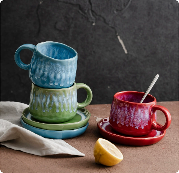 Handcrafted Vintage Ceramic Mug with Spoon — Cute Coffee, Milk, or Tea Cup for Women — Creative Birthday Gift for a Best Friend